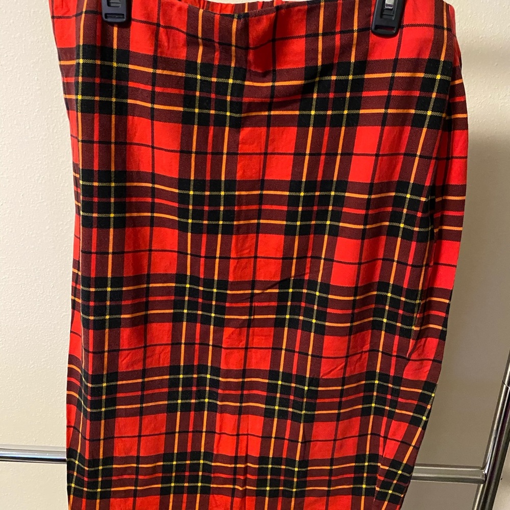 Plaid Pencil Skirt